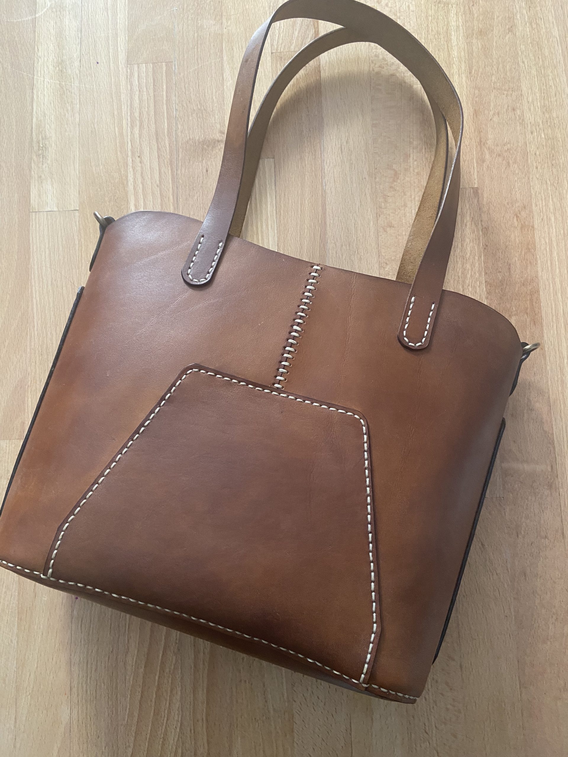 El Yapımı Hakiki Deri Tote Bag Kadın Çantası - Görsel 8
