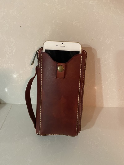 Telefon Koruyuculu Deri El Çantası – El Yapımı - Görsel 13