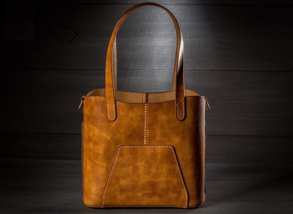 El Yapımı Hakiki Deri Tote Bag Kadın Çantası - Görsel 5