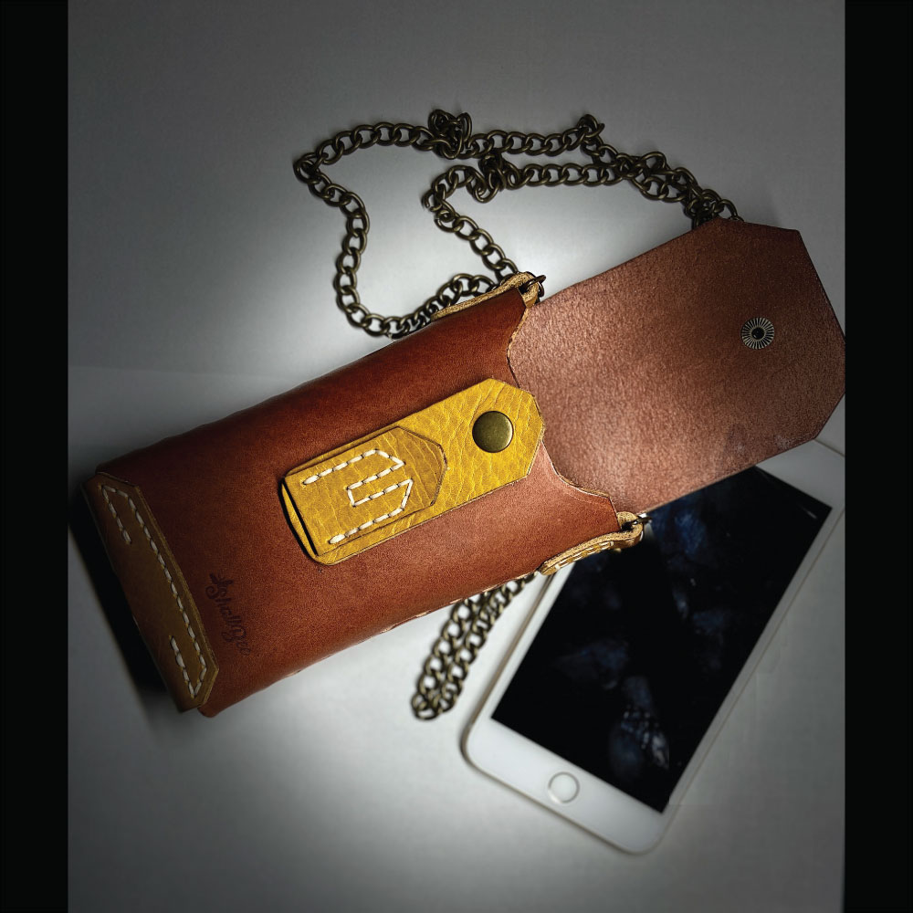 WoolenPaw hakiki deri telefon çantası