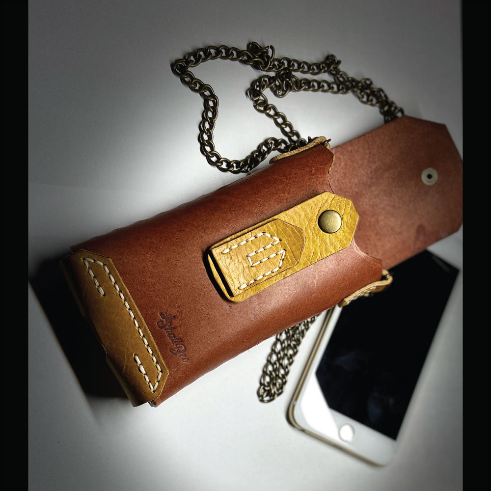 WoolenPaw El Yapımı Hakiki Deri Telefon Çantası - Görsel 6
