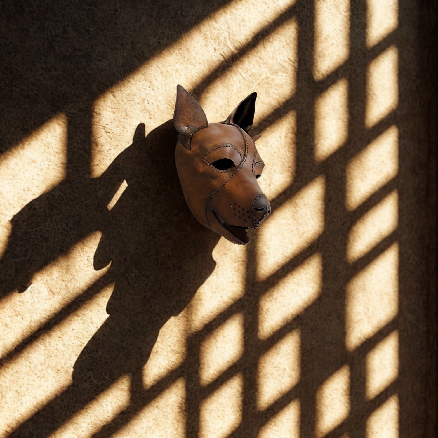 El Yapımı Deri Çoban Köpeği Maskesi – Doberman Esintili - Görsel 4