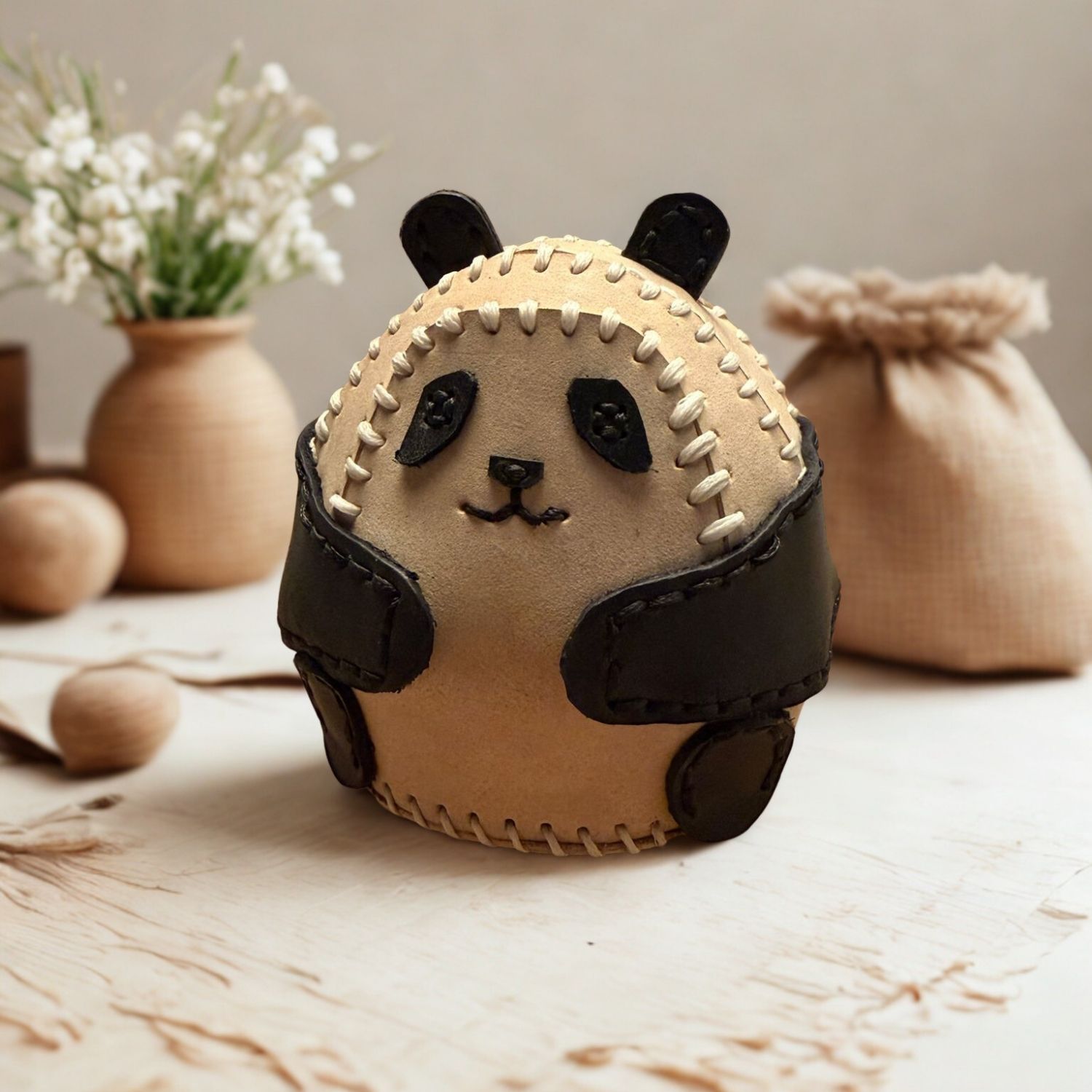 El Yapımı Deri Panda – Hakiki Deri - Görsel 3