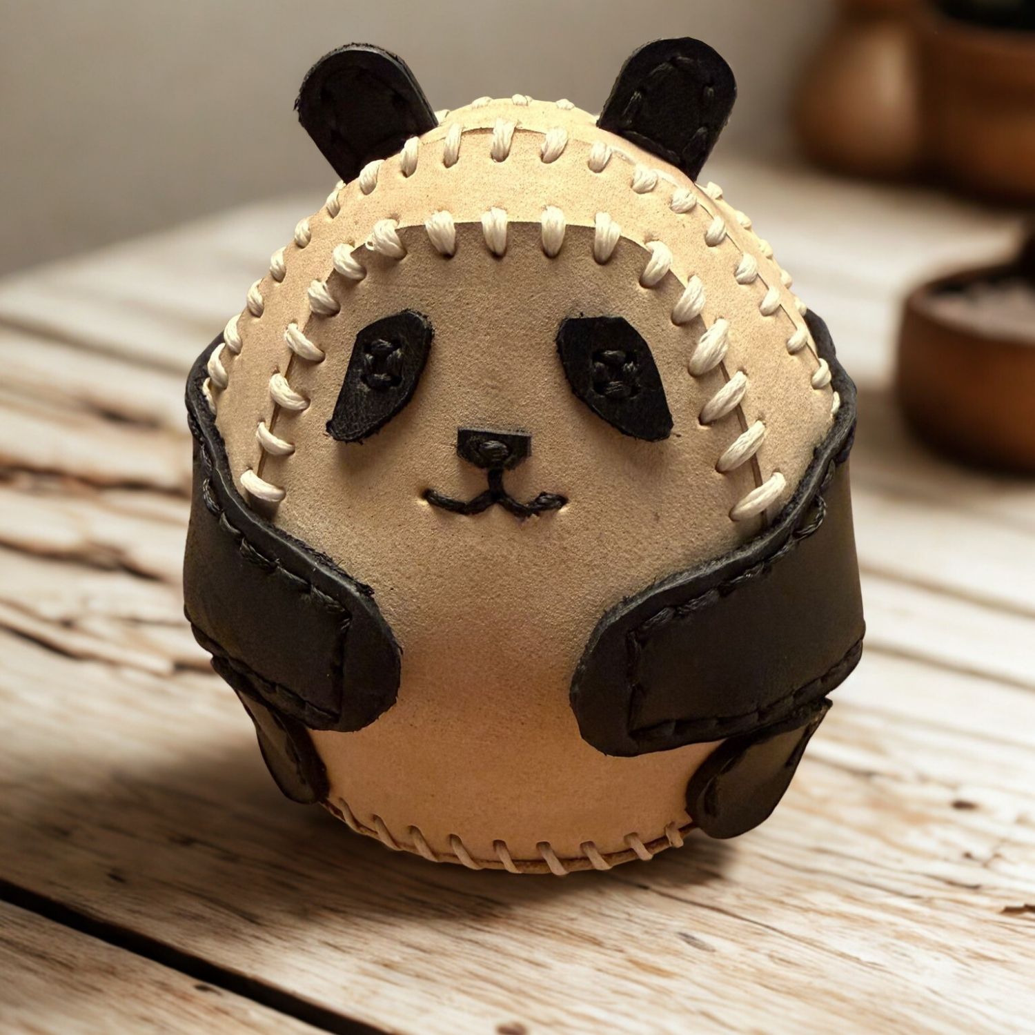 El Yapımı Deri Panda – Hakiki Deri - Görsel 2