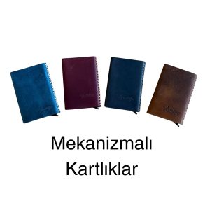 Hakiki deri mekanizmalı kartlık